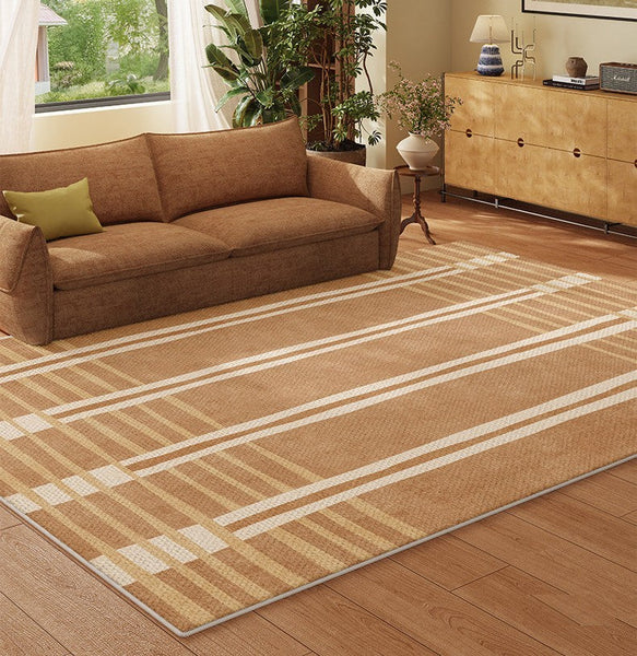 Geometric Modern Rugs for Dining Room, Large Modern Rugs for Living Room, Bedroom Modern Rugs, Cream Color Contemporary Modern Rugs-artworkcanvas