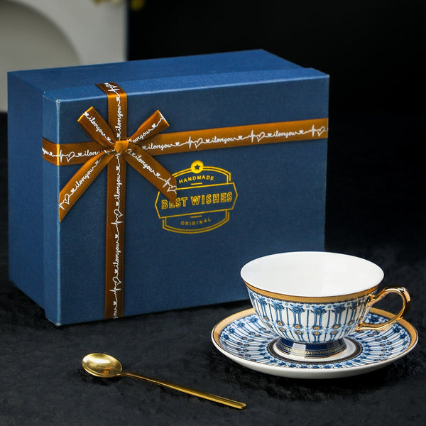 Porcelain Coffee Cup with Saucer, British Royal Tea Cup and Saucer Set in Gift Box, Ceramic Tea Cup and Saucer Set, Porcelain Tea Cup and Saucer Set-artworkcanvas