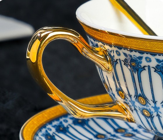 Porcelain Coffee Cup with Saucer, British Royal Tea Cup and Saucer Set in Gift Box, Ceramic Tea Cup and Saucer Set, Porcelain Tea Cup and Saucer Set-artworkcanvas