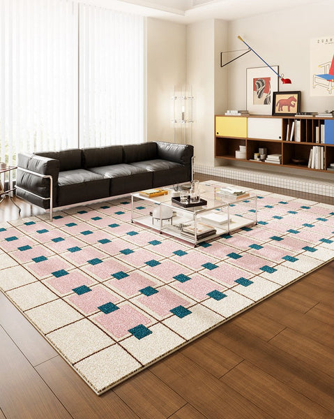 Contemporary Modern Rugs Next to Bed, Geometric Modern Rugs under Dining Room Table, Modern Carpets for Bedroom