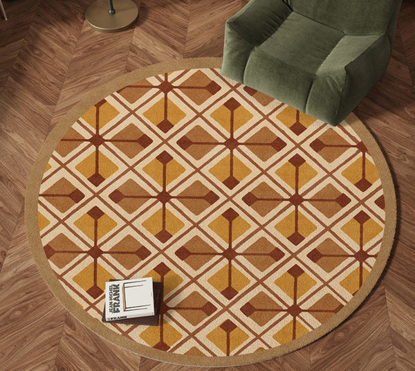 Bedroom Modern Round Rugs, Dining Room Contemporary Round Rugs, Modern Rug Ideas for Living Room, Circular Modern Rugs under Chairs-artworkcanvas