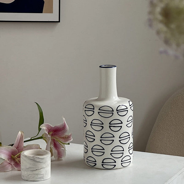 Modern Porcelain Flower Vases, Water Holding Flower Vases, Ceramic Bud Vases, Centerpiece for Dining Table, Small Flower Vases on Table-artworkcanvas