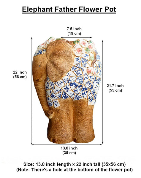 Modern Outdoor Garden Flower Pots, Extra Large Elephant Garden Flowerpots, Oversized Garden Flower Pot, Animal Statue for Garden Ornaments, Large Resin Statue for Garden-artworkcanvas