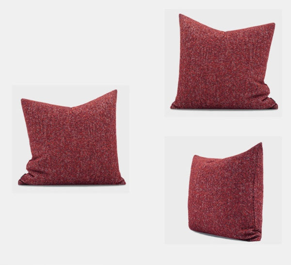 Large Abstract Throw Pillows for Couch, Contemporary Throw Pillow for Living Room, Red Modern Square Pillows, Modern Sofa Throw Pillows-artworkcanvas
