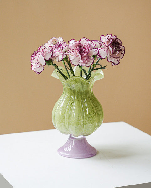 Modern Glass Vase for Flowers, Mid Century Glass Vases, Handmade Modern Vases for Living Room, Unique Decorative Glass Vase, Centerpiece Contemporary Vases on Table-artworkcanvas