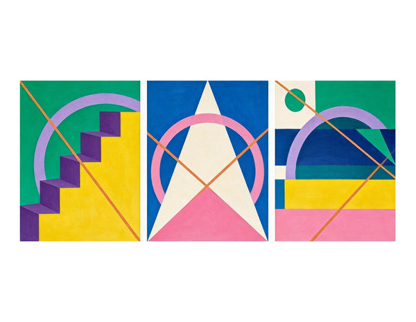 Modern Paintings for Living Room, Multi Panel Canvas Art, Large Group Paintings, Geometric Abstract Paintings-artworkcanvas