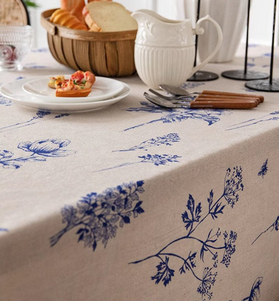 Wedding Tablecloth, Dining Room Flower Table Cloths, Large Rectangular Table Covers for Kitchen, Farmhouse Table Cloth, Square Tablecloth for Round Table-artworkcanvas