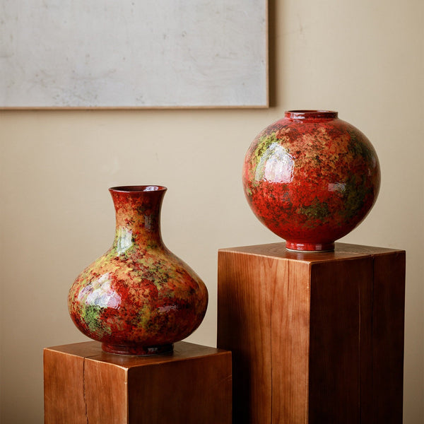 Handmade Water Holding Flower Vases, Large Pottery Flower Vases, Modern Bouquet Flower Vases, Centerpiece on Dining Table, Flower Vase on Table-artworkcanvas