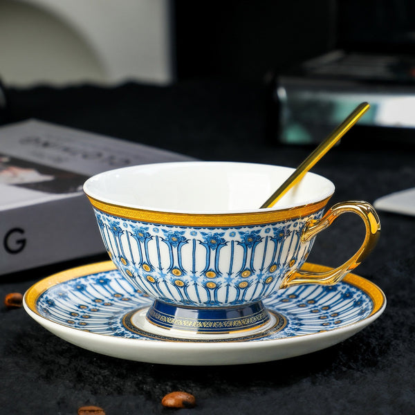 Porcelain Coffee Cup with Saucer, British Royal Tea Cup and Saucer Set in Gift Box, Ceramic Tea Cup and Saucer Set, Porcelain Tea Cup and Saucer Set-artworkcanvas