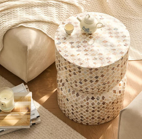 Elegant Small End Table, Modern Side Table, Contemporary Bedside Table, Bedside Small Side Table, Creative Coffee Table, Contemporary Side Table, Portable Casual Side Table, Shell Small Sofa Side Table-artworkcanvas
