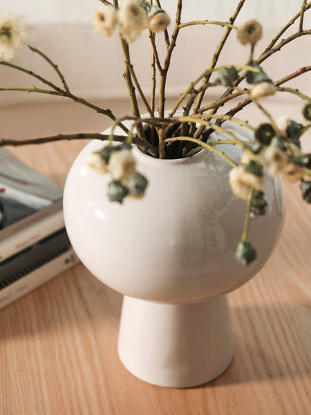 Contemporary Vases on Dining Table, Centerpiece Ceramic Bouquet Vases, Porcelain Vases for Modern Home Decor, Handmade Modern Flower Vase-artworkcanvas