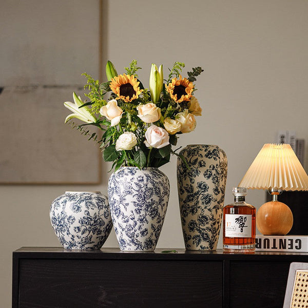Centerpiece on Dining Table, Flower Vase on Table, Handmade Water Holding Flower Vases, Porcelain Flower Vases, Modern Ceramic Bouquet Vases-artworkcanvas