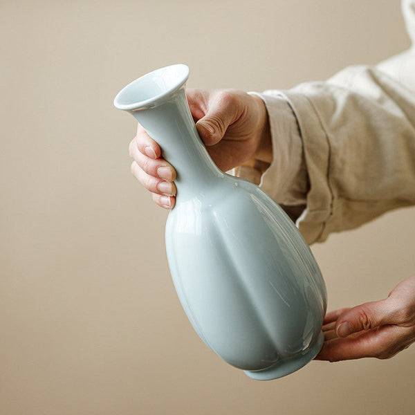 Small Flower Vases on Table, Rustic Porcelain Flower Vases, Ceramic Bud Vases, Handmade Water Holding Flower Vase-artworkcanvas