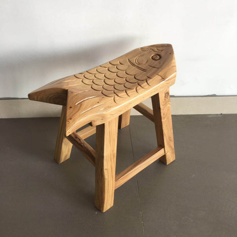 Handmade Solid Wood low Stool, Creative Shoe-changing Stool, Old Elm Wood Stool, Children's Wooden Stool, Sofa Stool, Dining Table Stool-artworkcanvas
