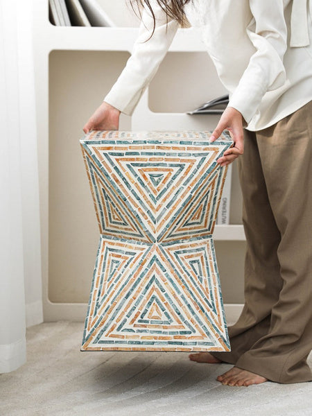 Modern Small End Table, Contemporary Small Sofa Side Table, Unique Shell Small Side Table, Portable Casual Side Table, Creative Coffee Table-artworkcanvas