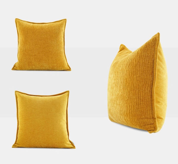Contemporary Modern Pillows for Couch, Large Modern Sofa Cushion, Yellow Decorative Pillow Covers, Simple Decorative Throw Pillows for Living Room-artworkcanvas