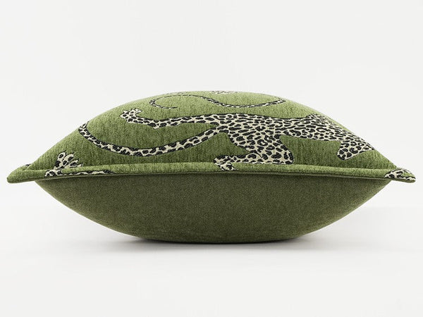 Green Decorative Pillow Covers, Large Modern Sofa Pillow Cases, Cheetah Modern Pillows for Couch, Abstract Decorative Throw Pillows for Living Room-artworkcanvas