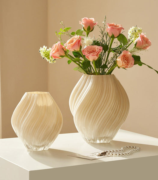 Mid Century Vases for Flowers, Modern Vases for Living Room, Handmade Contemporary Glass Vases, Unique Decorative Glass Vase, Centerpiece Vases on Table-artworkcanvas