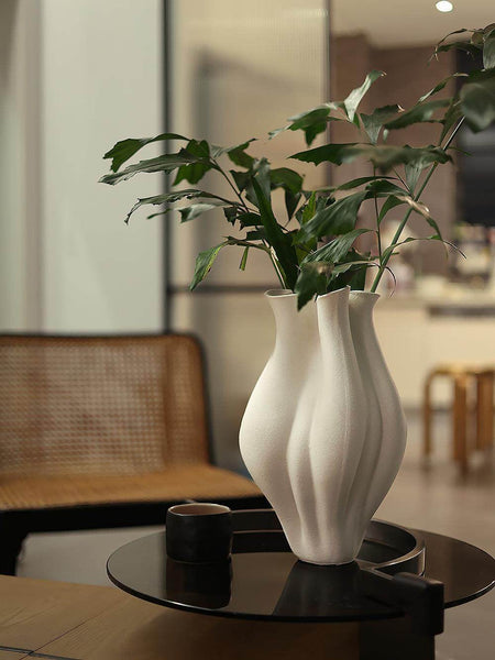 Unique Handmade Modern Flower Vase, Large Porcelain Vases for Modern Home Decor, Centerpiece Ceramic Bouquet Vases, Contemporary Vases on Dining Table-artworkcanvas