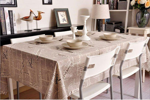 NEWS LETTER - Black White Tablecloth, Table Linen Wedding Home Decor Dining Kitchen-artworkcanvas