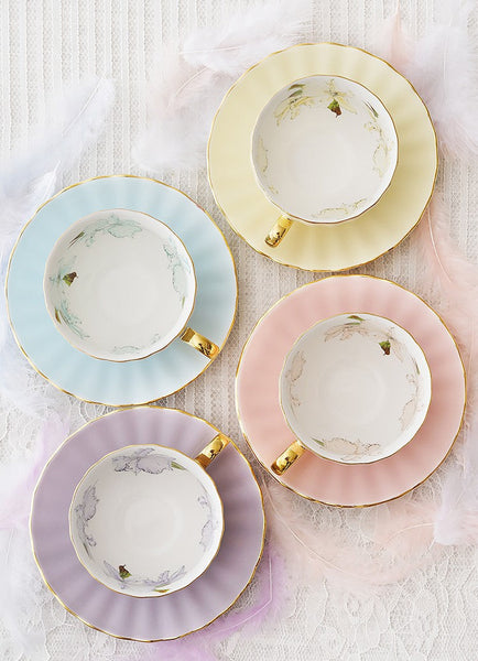 Beautiful British Tea Cups, Unique Traditional Afternoon Tea Cup and Saucer, Elegant Ceramic Coffee Cups, Royal Porcelain Tea Cup Set-artworkcanvas