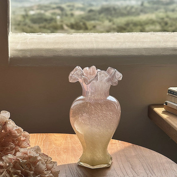 Water Holding Flower Vases, Glass Bud Vases, Bouquet Flower Vase, Vintage Glass Flower Vases, Handmade Flower Vases on Table-artworkcanvas