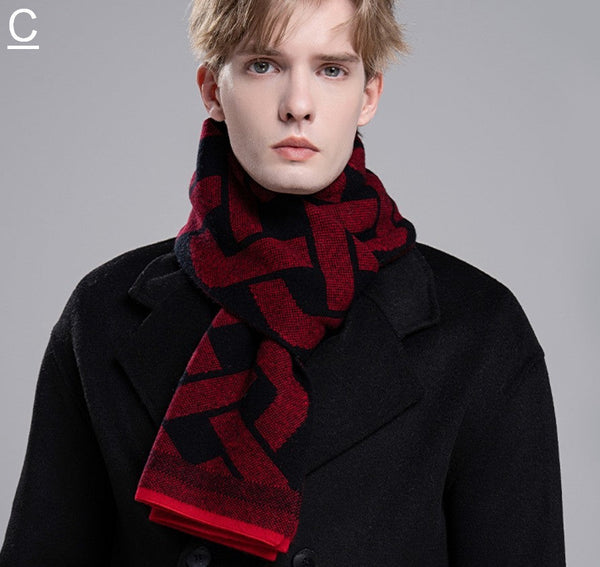 Casual Scarf Men, Wool Scarf for Gentleman, Thick Wool Scarf, Men's Winter Scarf, Men's Wool Scarf Winter, Fashion Scarf, Business Formal Men Scarf Styles-artworkcanvas