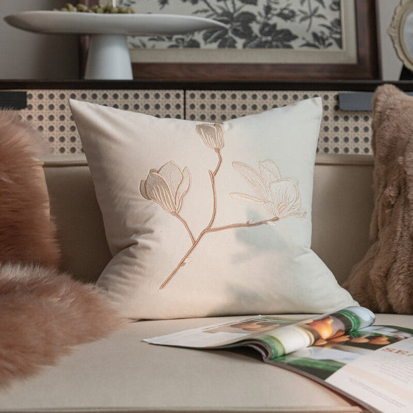 Modern Decorative Pillows for Bedroom, Decorative Pillow Arrangement Ideas for Couch, Embroidered Butterfly Pillow Covers, Large Decorative Throw Pillows for Living Room-artworkcanvas