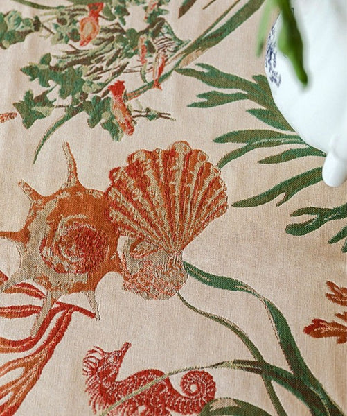 Modern Rectangle Tablecloth for Dining Room Table, Sea Shell Pattern Tablecloth, Square Tablecloth, Farmhouse Table Cloth, Wedding Tablecloth-artworkcanvas