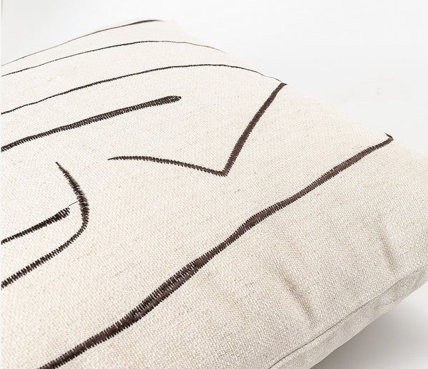 Geometric Square Modern Throw Pillows for Couch, Beige Decorative Throw Pillows, Large Contemporary Throw Pillow for Interior Design-artworkcanvas