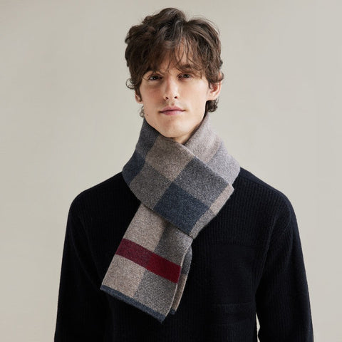 Thick Wool Scarf, Modern Fashion Scarf, Formal Men Scarf Styles, Casual Scarf Men, Men's Winter Scarf, Men's Wool Scarf Winter, Business Wool Scarf for Gentleman-artworkcanvas
