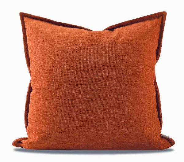 Orange Square Modern Throw Pillows for Couch, Large Contemporary Modern Sofa Pillows, Simple Decorative Throw Pillows, Large Throw Pillow for Interior Design-artworkcanvas