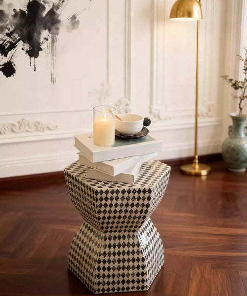 Modern Side Table, Bedside Small Side Table, Contemporary Bedside Table, Small End Table, Shell Small Sofa Side Table, Portable Casual Side Table, Creative Coffee Table, Contemporary Side Table-artworkcanvas