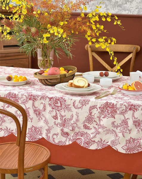 Extra Large Rectangle Tablecloth for Dining Room Table, Country Farmhouse Tablecloth, Flowers Pattern Rustic Table Covers for Kitchen, Square Tablecloth for Round Table-artworkcanvas