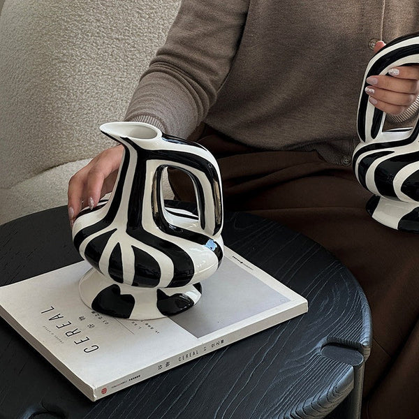 Porcelain Bud Vases, Handmade Water Holding Flower Vases, Modern Ceramic Flower Vases, Small Flower Vases on Table-artworkcanvas