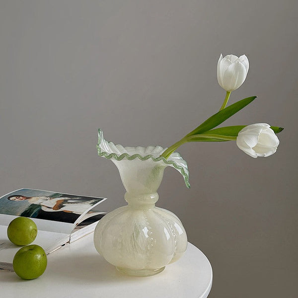 Creative Modern Vase for Living Room, Decorative Flower Vases on Table, Small Flower Vase, Modern Glass Flower Vases, Handmade Glass Bud Vases-artworkcanvas