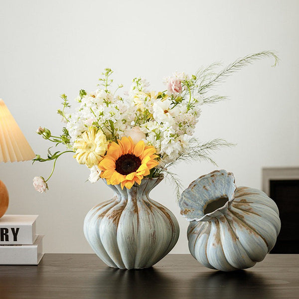 Modern Flower Vase Centerpiece on Table, Handmade Water Holding Flower Vases, Porcelain Flower Vases, Ceramic Bouquet Vases-artworkcanvas