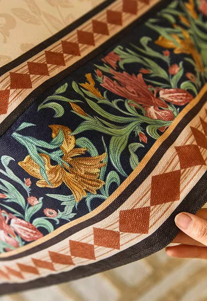 Flower Farmhouse Table Covers, Square Tablecloth for Kitchen, Extra Large Modern Rectangular Tablecloth for Dining Room Table, Mid Century Tablecloth for Round Table-artworkcanvas