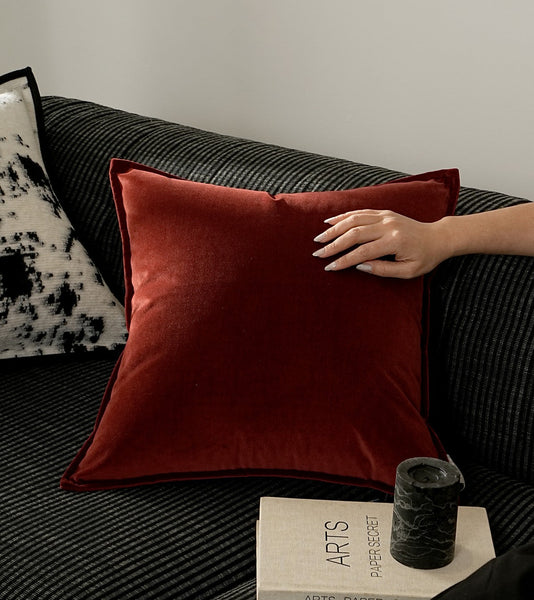 Large Modern Sofa Pillows, Modern Pillows for Couch, Red Decorative Pillow Covers, Decorative Throw Pillows for Living Room-artworkcanvas