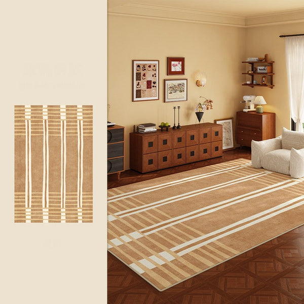 Geometric Modern Rugs for Dining Room, Large Modern Rugs for Living Room, Bedroom Modern Rugs, Cream Color Contemporary Modern Rugs-artworkcanvas