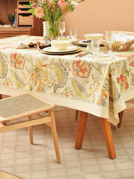 Extra Large Rectangle Tablecloth for Dining Room Table, Country Farmhouse Tablecloth, Square Tablecloth for Round Table, Rustic Table Covers for Kitchen-artworkcanvas