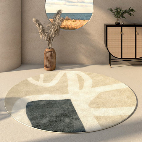 Living Room Modern Rugs, Round Contemporary Modern Rugs in Bedroom, Modern Carpets for Dining Room, Circular Modern Rugs under Coffee Table-artworkcanvas