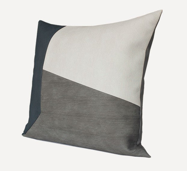 Large Modern Throw Pillows, Decorative Throw Pillow for Couch, Blue Grey Modern Sofa Pillows, Decorative Throw Pillows for Living Room, Large Square Pillows-artworkcanvas