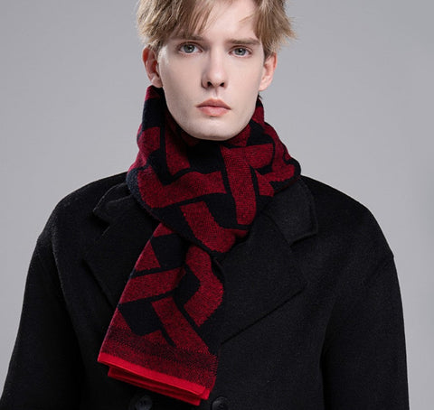 Wool Scarf for Gentleman, Thick Wool Scarf, Men's Winter Scarf, Casual Scarf Men, Men's Wool Scarf Winter, Fashion Scarf, Business Formal Men Scarf Styles-artworkcanvas