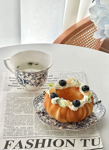 French Style China Porcelain Tea Cup Saucer Set, 7.8 oz Tea Cup and Saucers, Royal Ceramic Cups, Elegant Vintage Ceramic Coffee Cups for Traditional Afternoon Tea-artworkcanvas