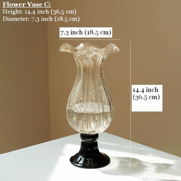 Contemporary Glass Vases, Mid Century Vases for Flowers, Handmade Modern Vases for Living Room, Unique Decorative Glass Vase, Centerpiece Vases on Table-artworkcanvas