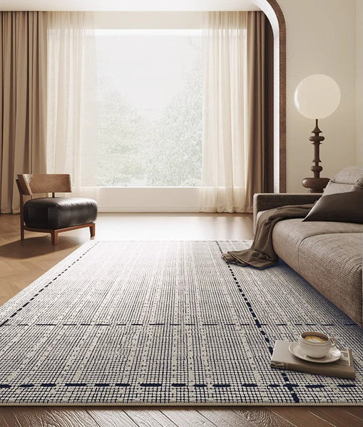 Mid Century Modern Rugs for Bedroom, Large Modern Rugs for Living Room, Contemporary Abstract Rugs under Dining Room Table-artworkcanvas