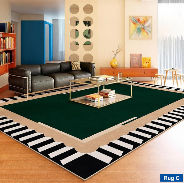 Mid Century Modern Rugs, Contemporary Modern Rugs under Coffee Table, Colorful Modern Rugs for Living Room, Dining Room Geometric Modern Rugs-artworkcanvas