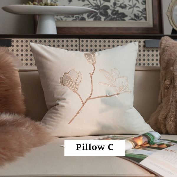 Decorative Pillow Arrangement Ideas for Couch, Modern Decorative Pillows for Bedroom, Embroidered Butterfly Pillow Covers, Large Decorative Throw Pillows for Living Room-artworkcanvas