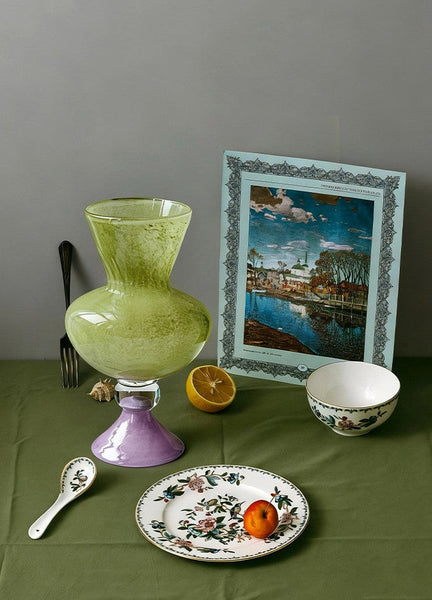 Modern Glass Vase for Flowers, Mid Century Glass Vases, Handmade Modern Vases for Living Room, Unique Decorative Glass Vase, Centerpiece Contemporary Vases on Table-artworkcanvas